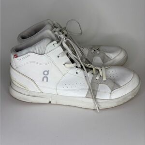 on cloud the roger Lace Up Sneakers Men Size 14 White Leather Hiking Shoes